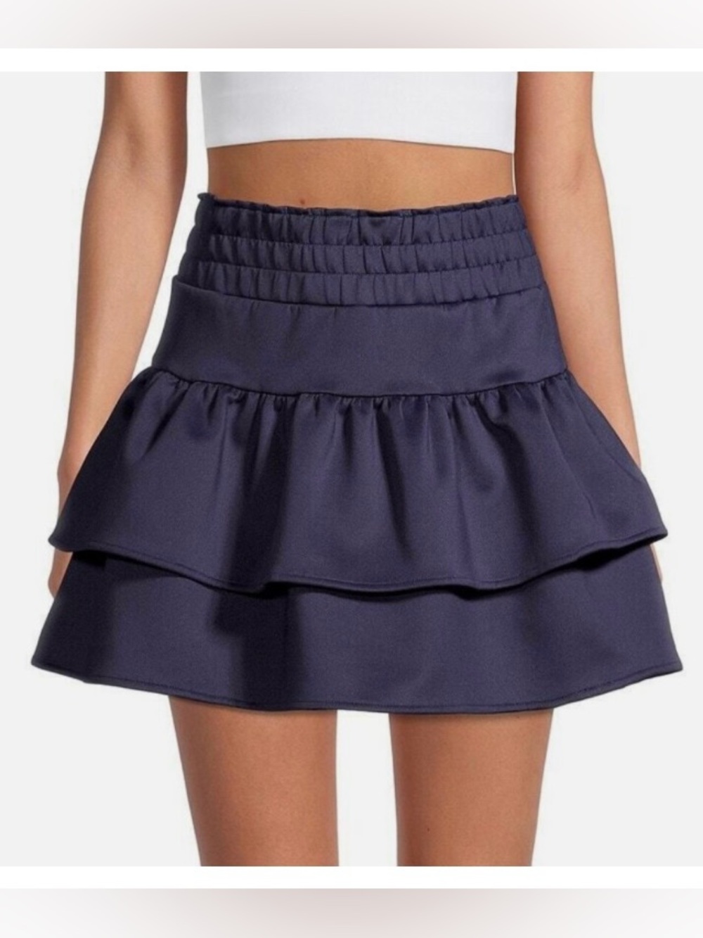 NWT Addison Bay Juniper Tiered Skirt in Dark Navy Blue